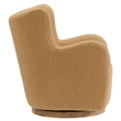 Pemberly Row Contemporary Swivel Accent Chair in Camel Walnut