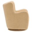 Pemberly Row Contemporary Swivel Accent Chair in Ivory Walnut