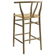 Pemberly Row Contemporary Elm Wood Bar Stool in Weathered Gray Teak