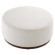 Pemberly Row Performance Velvet Upholstered Ottoman in Cloud Walnut