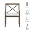 Pemberly Row Outdoor Patio Teak Dining Armchair in Weathered Gray White