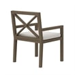 Pemberly Row Outdoor Patio Teak Dining Armchair in Weathered Gray White