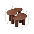 Pemberly Row Contemporary Mango Wood Nesting Coffee Table Set in Walnut