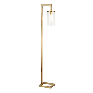 Pemberly Row Modern / Contemporary 11&quot Brass Metal/Glass Floor Lamp