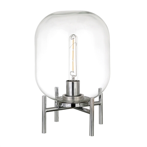 Pemberly Row Contemporary 9&quot Polished Nickel Metal/Glass Table Lamp
