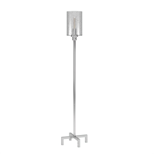 Pemberly Row Contemporary 13&quot Polished Nickel Metal/Glass Floor Lamp