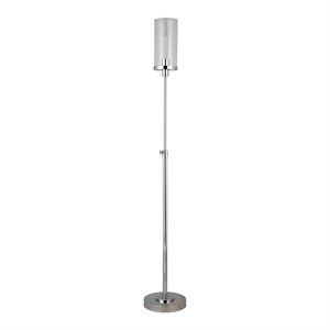 Pemberly Row Contemporary 11&quot Polished Nickel Metal/Glass Floor Lamp