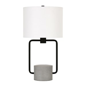 Pemberly Row 12&quot Blackened Bronze/Concrete Metal/Concrete/Fabric Table Lamp