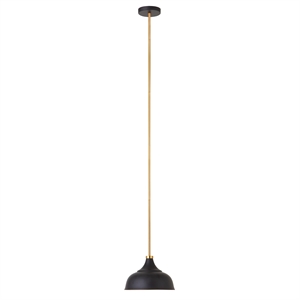 Pemberly Row Classic Farmhouse 10&quot Blackened Bronze Metal Pendant