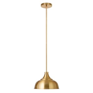 Pemberly Row Classic Modern / Contemporary 10&quot Brass Metal Pendant