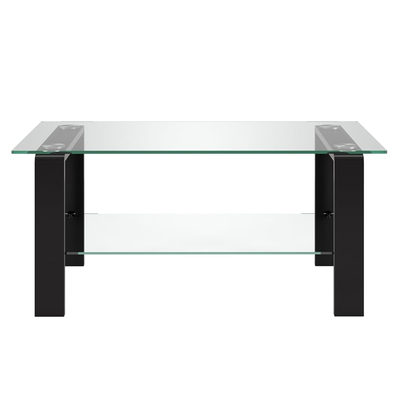 Pemberly Row Handcrafted Contemporary Black Bronze Coffee Table