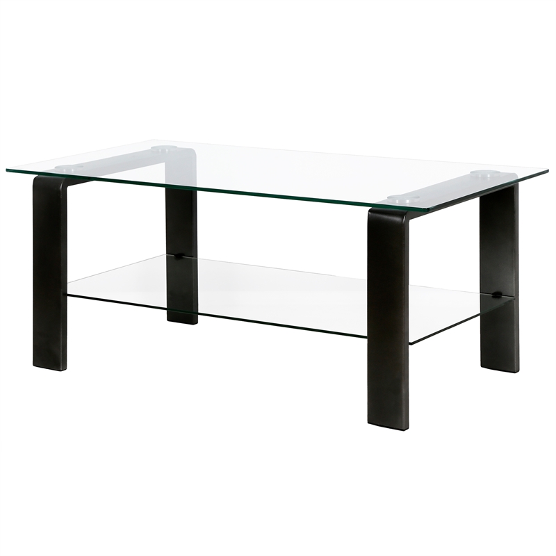 Pemberly Row Handcrafted Contemporary Black Bronze Coffee Table