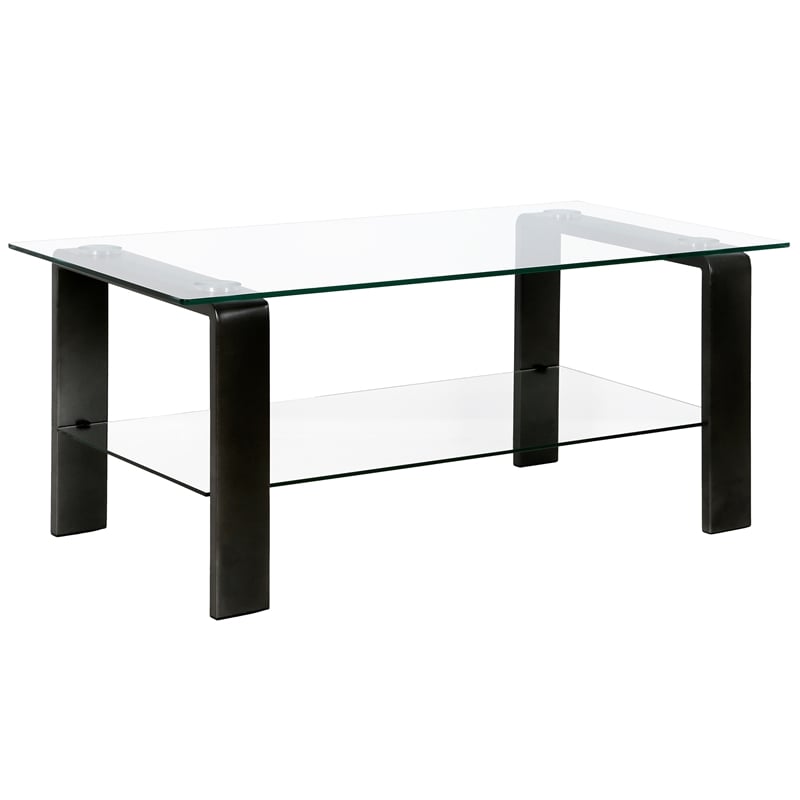 Pemberly Row Handcrafted Contemporary Black Bronze Coffee Table