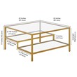 Pemberly Row Handcrafted Contemporary Brass Finish Square Coffee Table