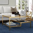 Pemberly Row Handcrafted Contemporary Brass Finish Square Coffee Table