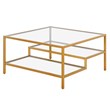 Pemberly Row Handcrafted Contemporary Brass Finish Square Coffee Table