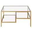 Pemberly Row Handcrafted Contemporary Brass Finish Square Coffee Table