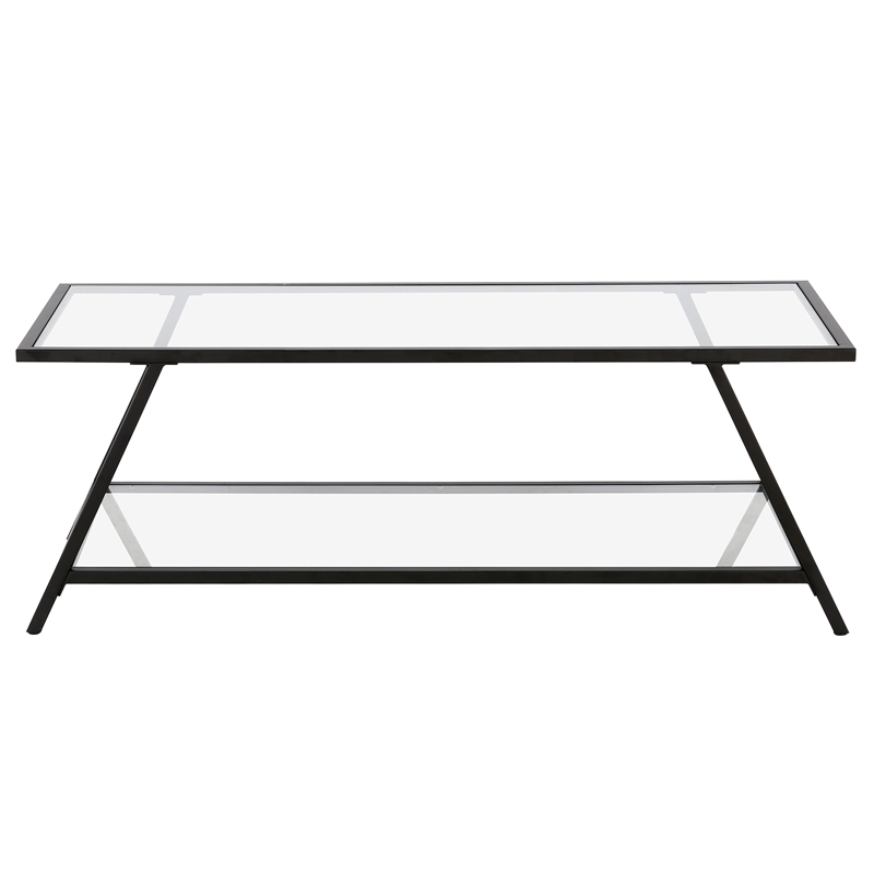 Pemberly Row Handcrafted Industrial Black Bronze Coffee Table