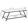 Pemberly Row Handcrafted Industrial Black Bronze Coffee Table