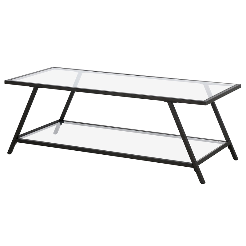 Pemberly Row Handcrafted Industrial Black Bronze Coffee Table