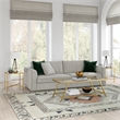 Pemberly Row Handcrafted Industrial Brass Finish Glass Top Coffee Table