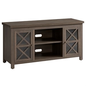 Pemberly Row Modern / Contemporary 47&quot Alder Brown/Glass TV Stand