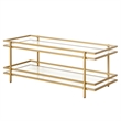 Pemberly Row Handcrafted Contemporary 45 in. Brass Finish Coffee Table