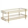 Pemberly Row Handcrafted Contemporary 45 in. Brass Finish Coffee Table