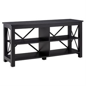 Pemberly Row Contemporary 50&quot Black/Metal TV Stand for TVs up to 55&quot