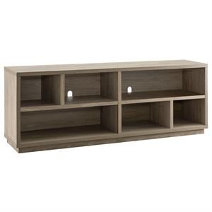 Pemberly Row Classic Transitional 70&quot Antiqued Gray Oak TV Stand