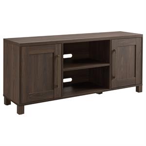 Pemberly Row Handcrafted Classic Transitional 58&quot Alder Brown TV Stand