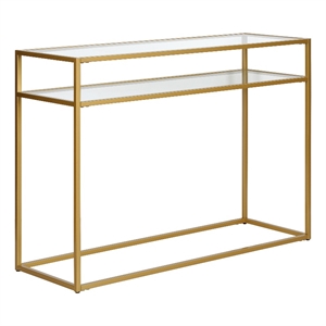 Pemberly Row Classic Modern / Contemporary 42&quot Gold Console Table