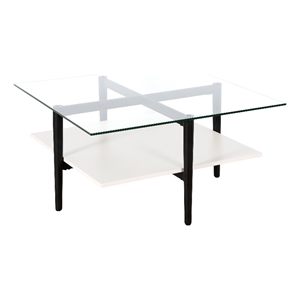 Pemberly Row Handcrafted Contemporary 32&quot Black/White Coffee Table
