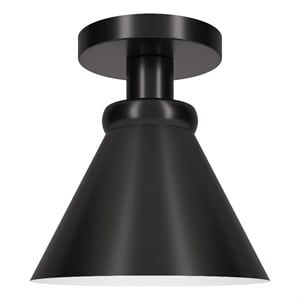 Pemberly Row Modern / Contemporary 8.5&quot Black Semi Flush Mount