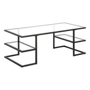 Pemberly Row Handcrafted Contemporary 47&quot Black Coffee Table