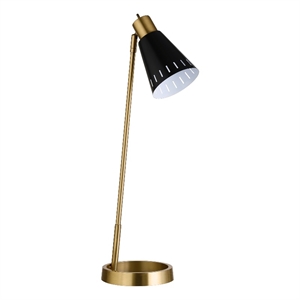 Pemberly Row Mid-Century 6&quot Brushed Brass/Matte Black Metal Table Lamp