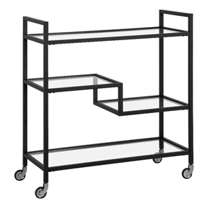 Pemberly Row Modern / Contemporary 33&quot Blackened Bronze Bar Cart