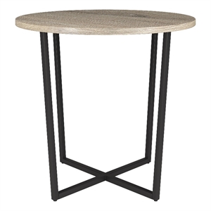 Pemberly Row Contemporary 22&quot Blackened Bronze/Antiqued Gray Oak Side Table