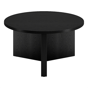 Pemberly Row Scandinavian Contemporary 32&quot Black Grain Coffee Table
