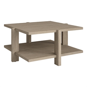Pemberly Row Contemporary 34.66&quot Antiqued Gray Oak Coffee Table