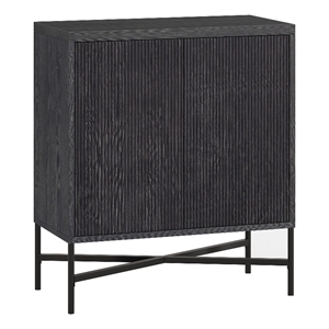 Pemberly Row Contemporary 28&quot Charcoal Gray MDF/PVC Accent Cabinet