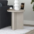 Pemberly Row Engineered Wood Side Table with Round Top in Alder White