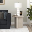 Pemberly Row Engineered Wood Side Table with Round Top in Alder White