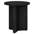 Pemberly Row Engineered Wood Side Table with Round Top in Black Grain