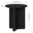 Pemberly Row Engineered Wood Side Table with Round Top in Black Grain
