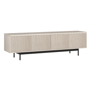 Pemberly Row Transitional 70&quot Alder White MDF/PVC/Metal TV Stand