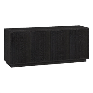 Pemberly Row Modern Transitional 57.13&quot Black Grain MDF TV Stand