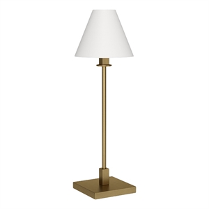 Pemberly Row Modern / Contemporary 9&quot Brass Metal/Fabric Table Lamp