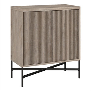 Pemberly Row Contemporary 28&quot Antiqued Gray Oak MDF/PVC Accent Cabinet