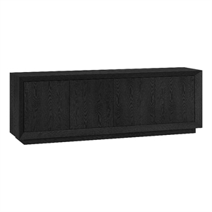 Pemberly Row Classic Transitional 68&quot Black Grain MDF TV Stand